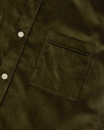 Heavy Corduroy Utility Overshirt Dark Olive