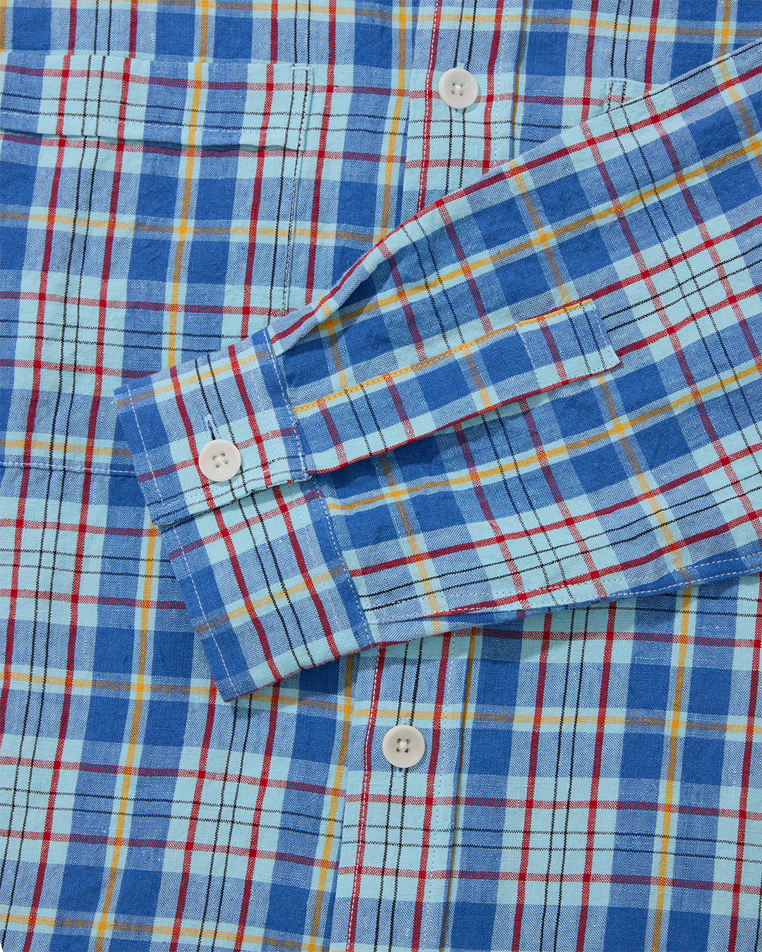 Linen Utility Overshirt Madras Check