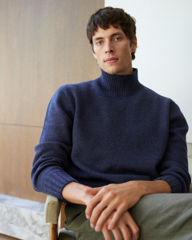 Mock Neck Storm Blue
