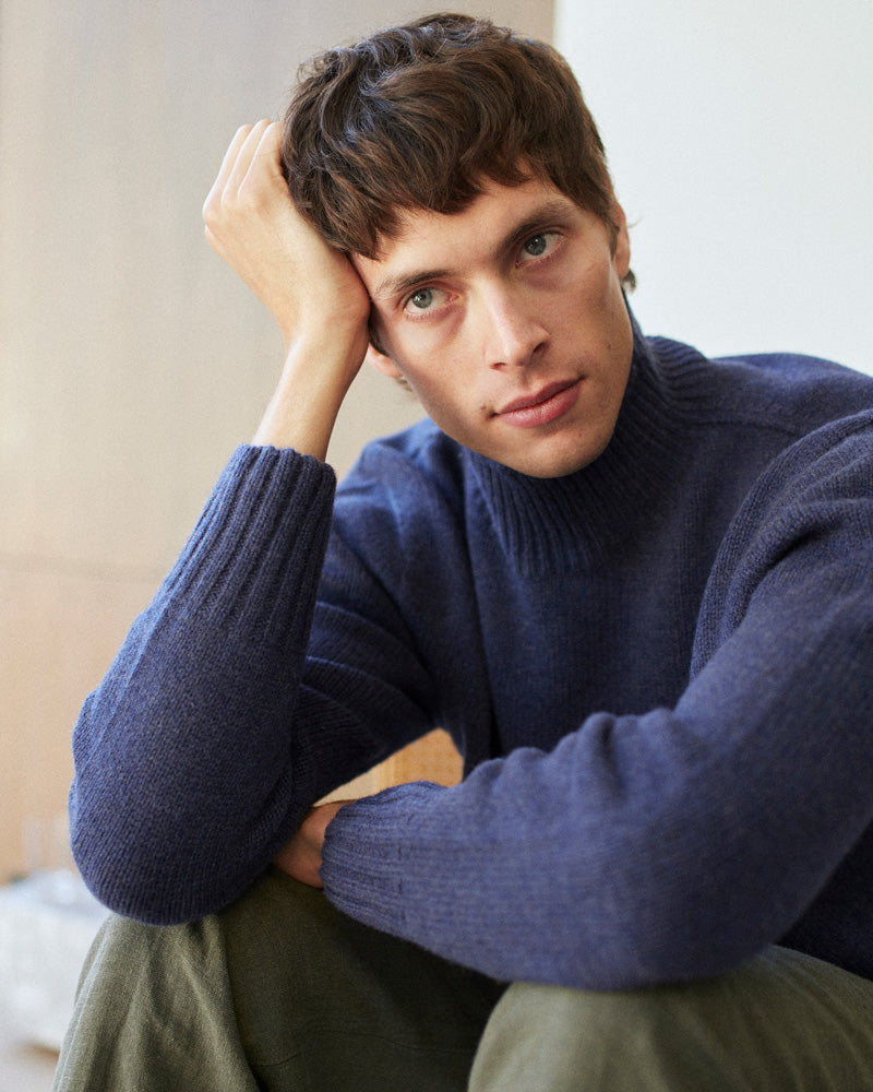 Mock Neck Storm Blue