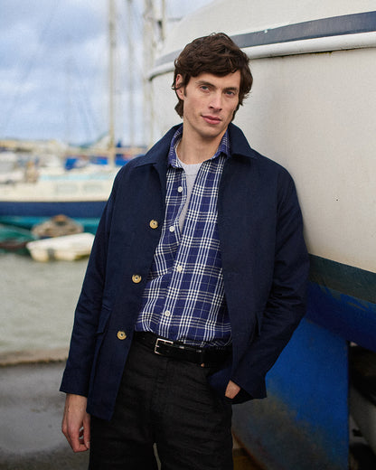 Cotton Canvas Field Jacket Navy
