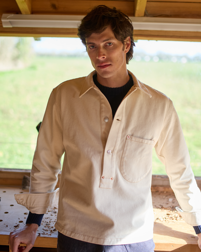 Organic Denim Cowboy Smock Ecru