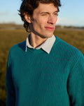 Cotton Fishermans Jumper Deep Teal