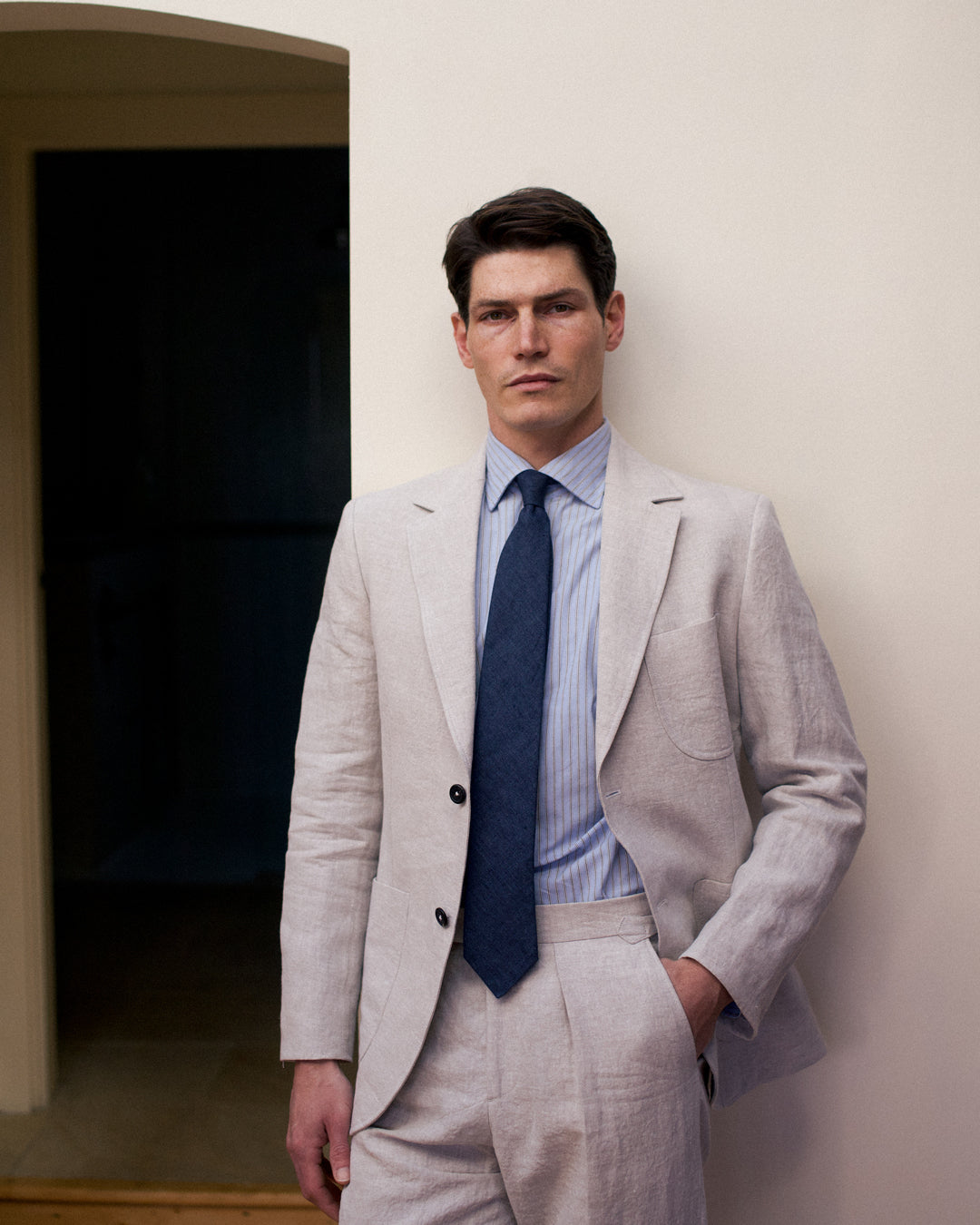 Laundered Linen Suit Oatmeal