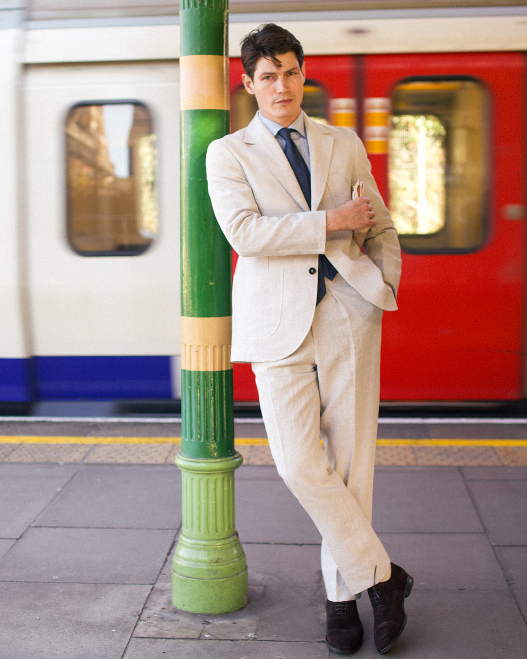 Laundered Linen Suit Trouser Oatmeal