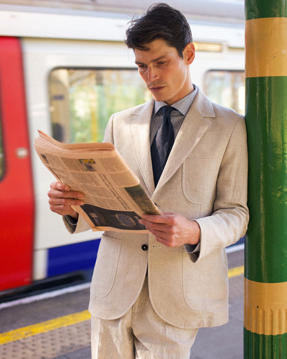 Laundered Linen Suit Oatmeal