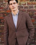 Irish Linen Suit Jacket Tobacco Brown