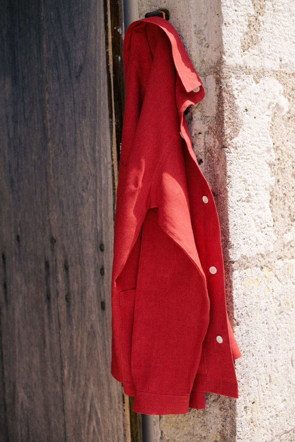 Linen Beach Jacket Cardinal Red