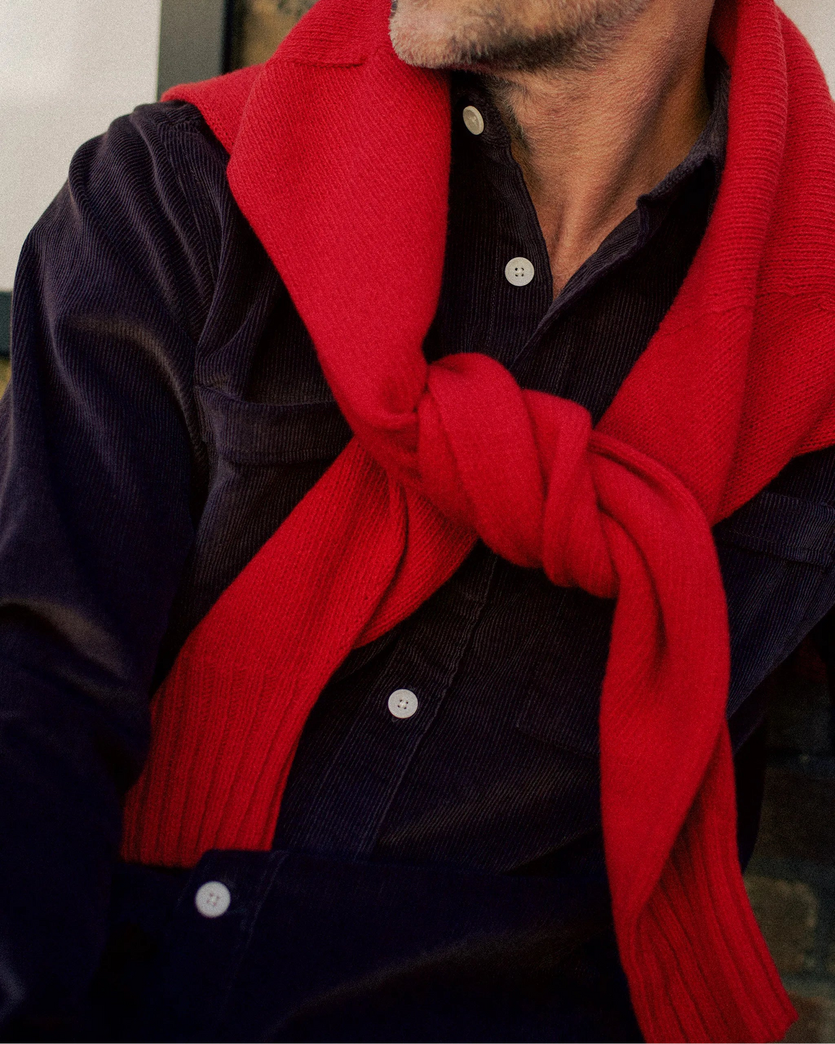 Mock Neck Cardinal Red