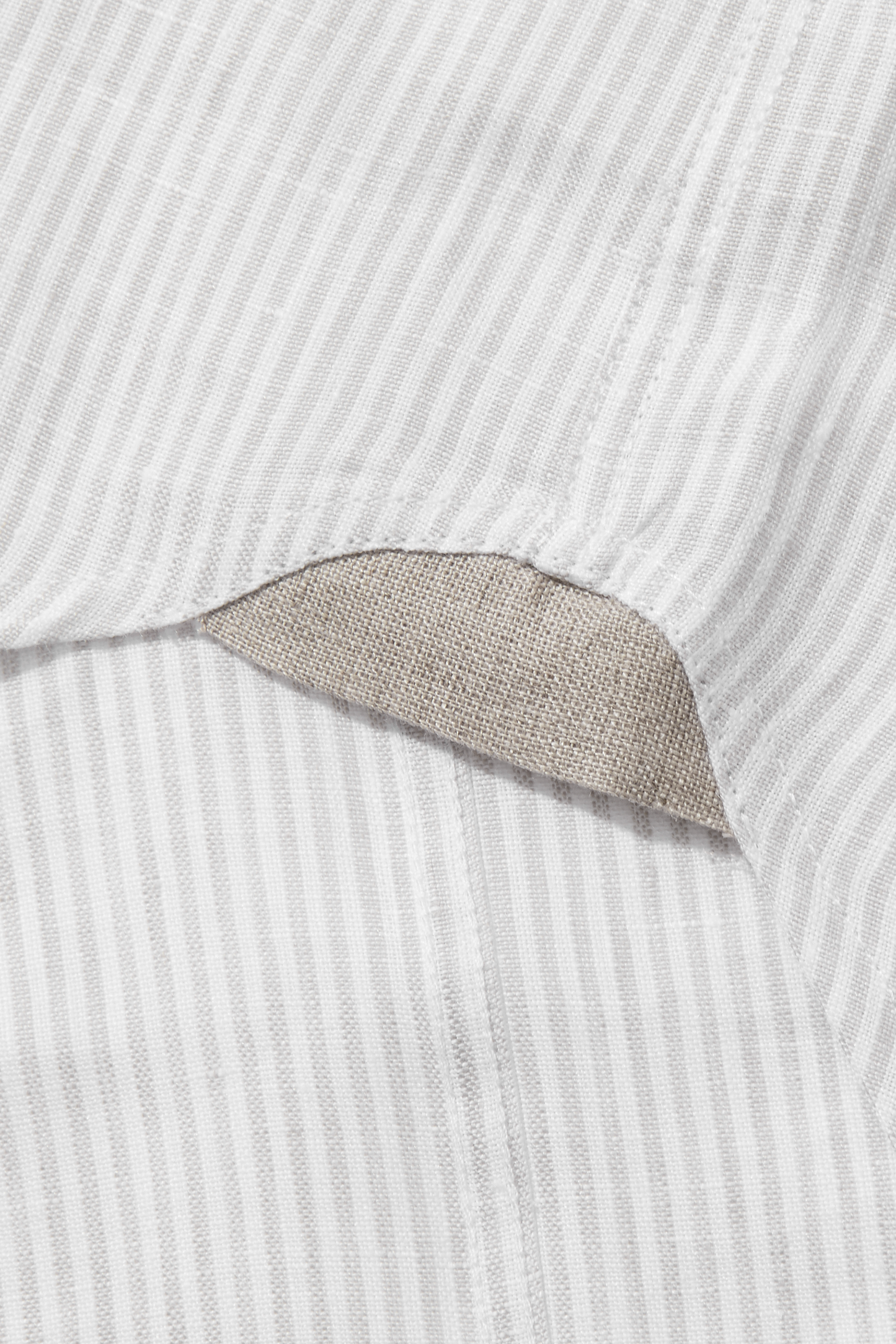 Medium Weight Linen Signature Grey Stripe