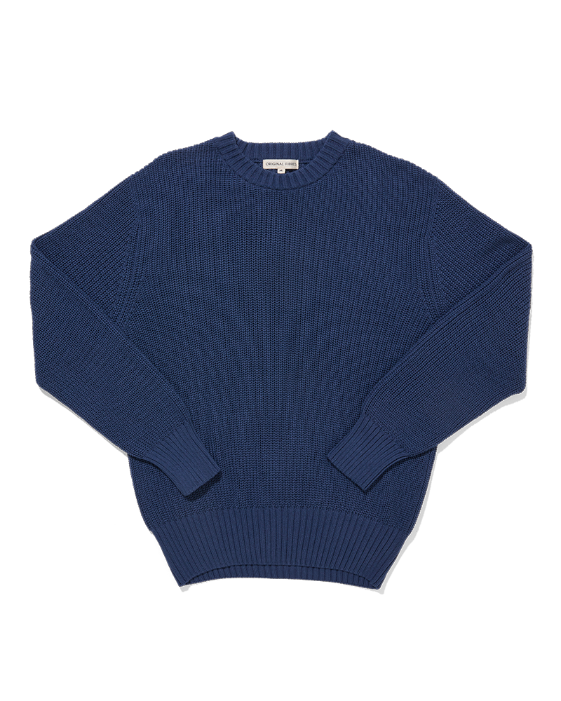 Cotton Fishermans Jumper Maine Blue