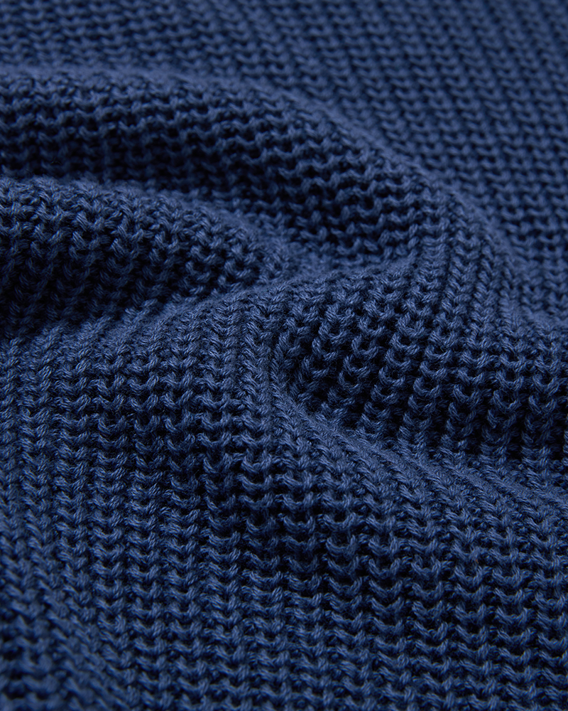 Cotton Fishermans Jumper Maine Blue