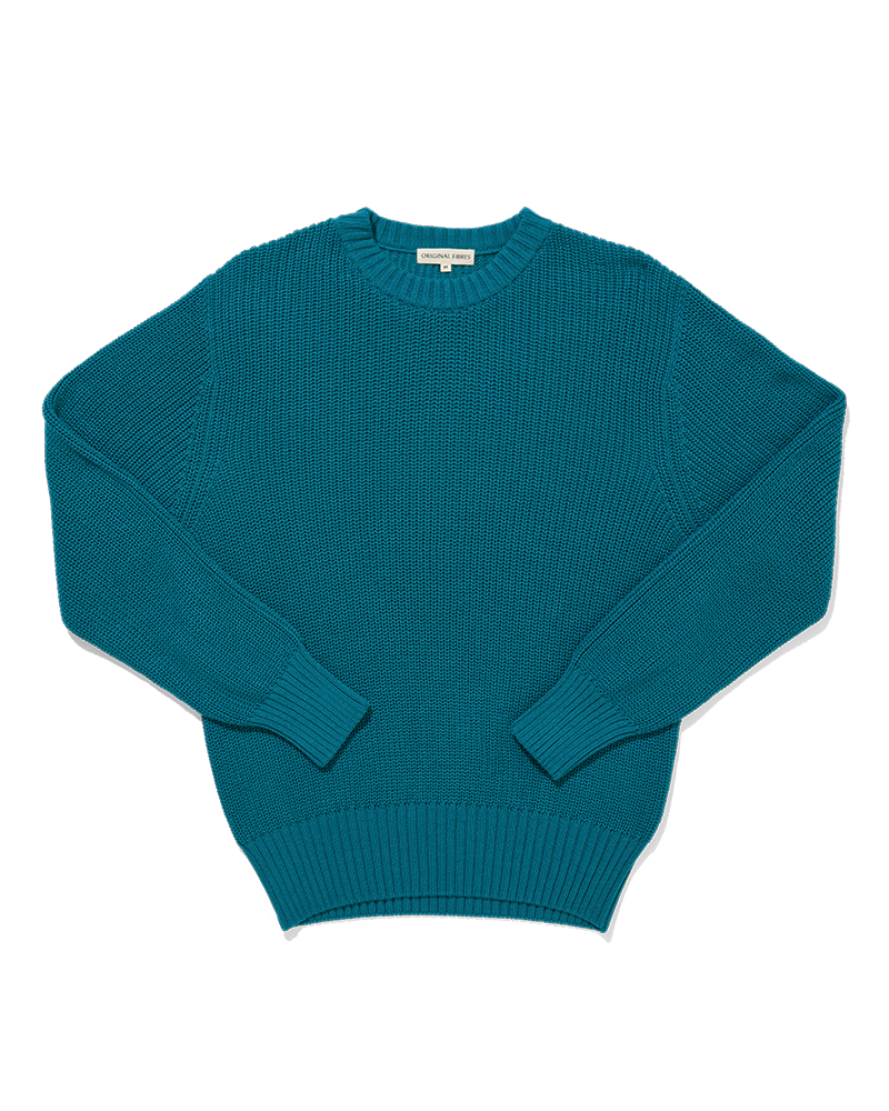 Cotton Fishermans Jumper Deep Teal