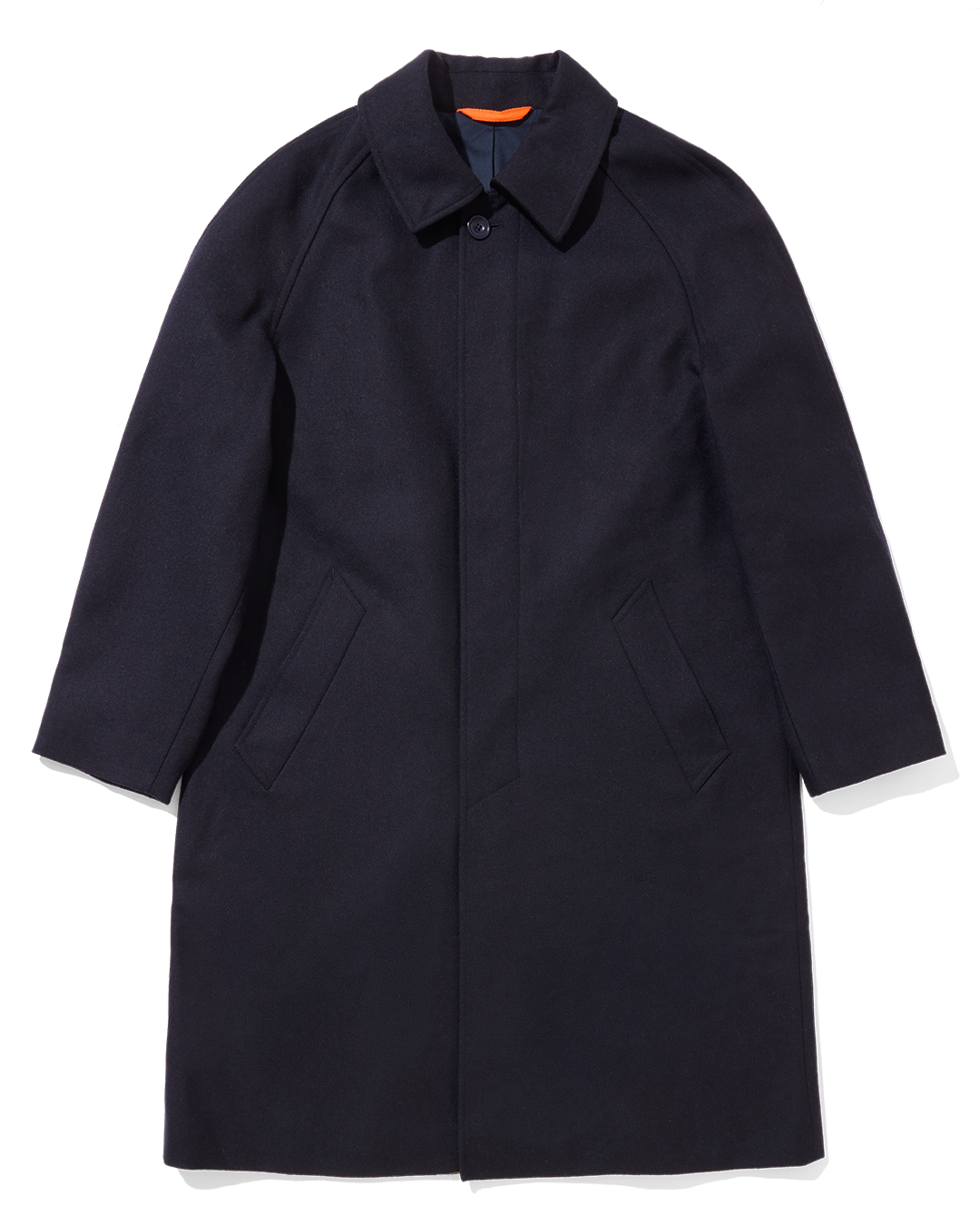 Navy Full Length Raglan Overcoat
