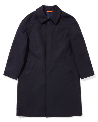 Navy Full Length Raglan Overcoat