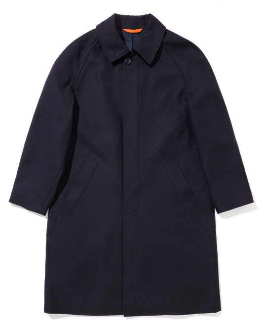Navy Full Length Raglan Overcoat