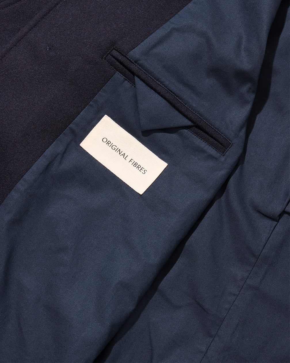 Navy Full Length Raglan Overcoat