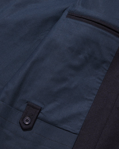 Navy Full Length Raglan Overcoat