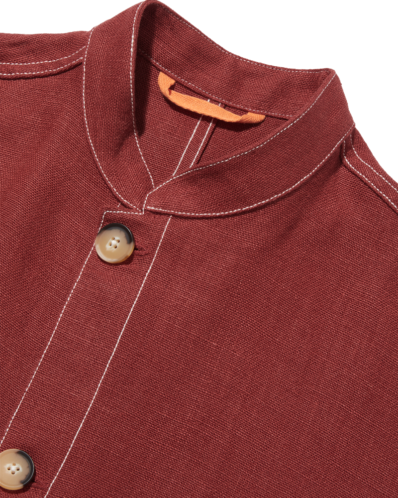 Midweight Linen Travel Jacket Crimson