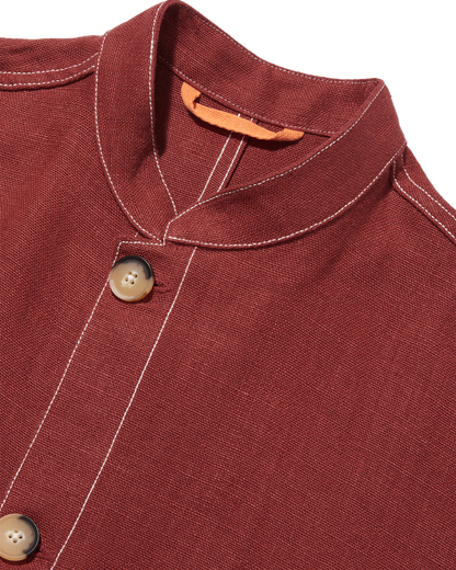 Midweight Linen Travel Jacket Crimson