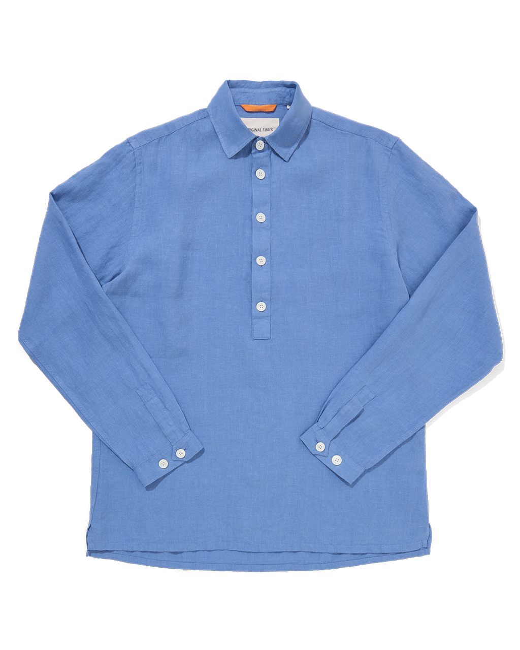 Midweight Linen Long Sleeve Smock Cornflower
