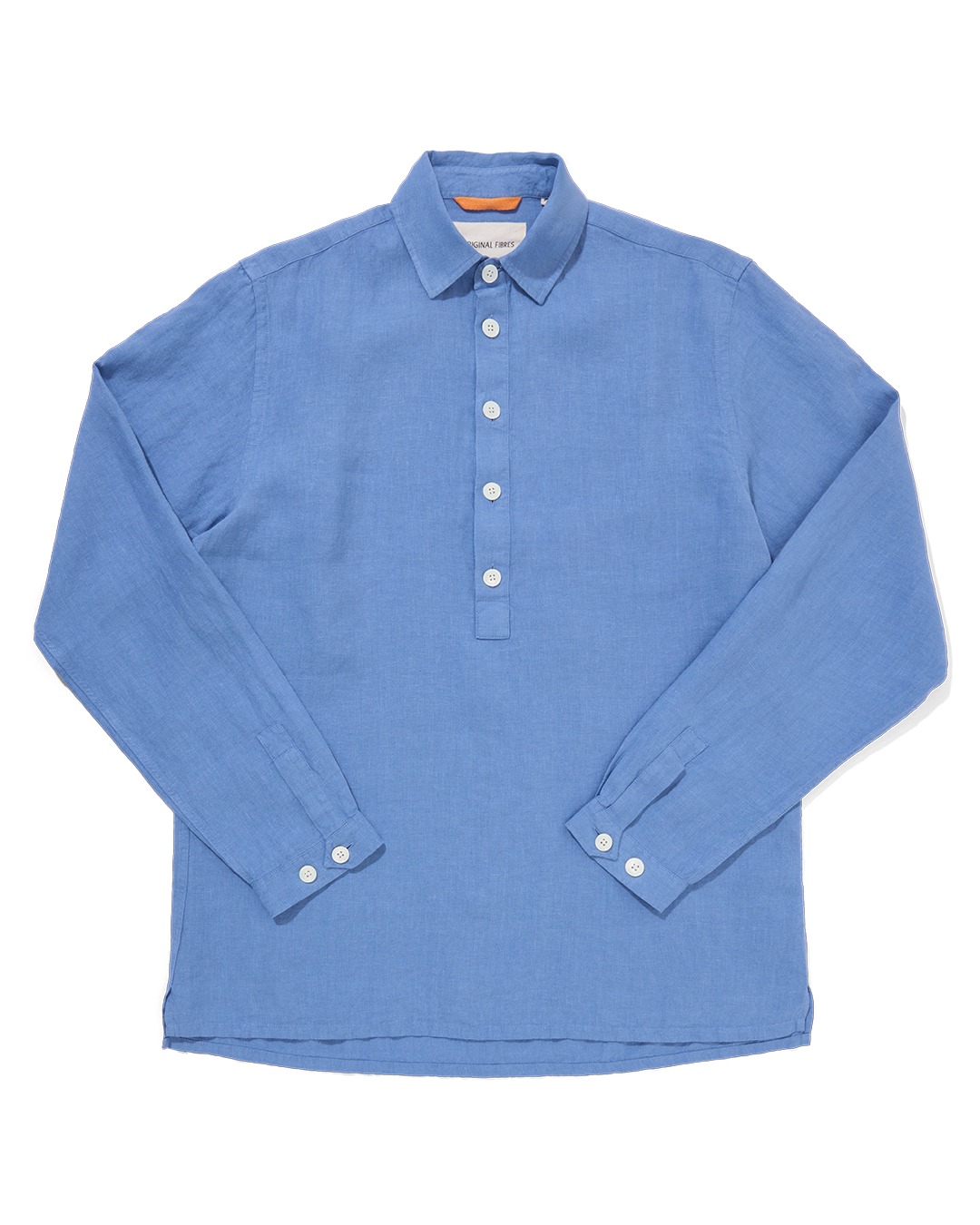 Midweight Linen Long Sleeve Smock Cornflower