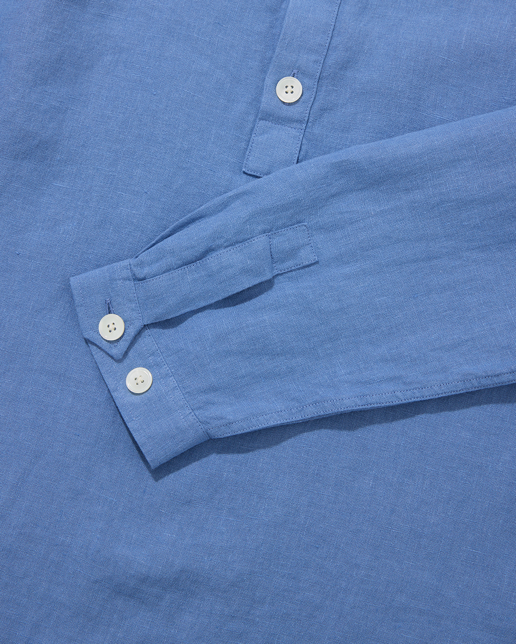 Midweight Linen Long Sleeve Smock Cornflower