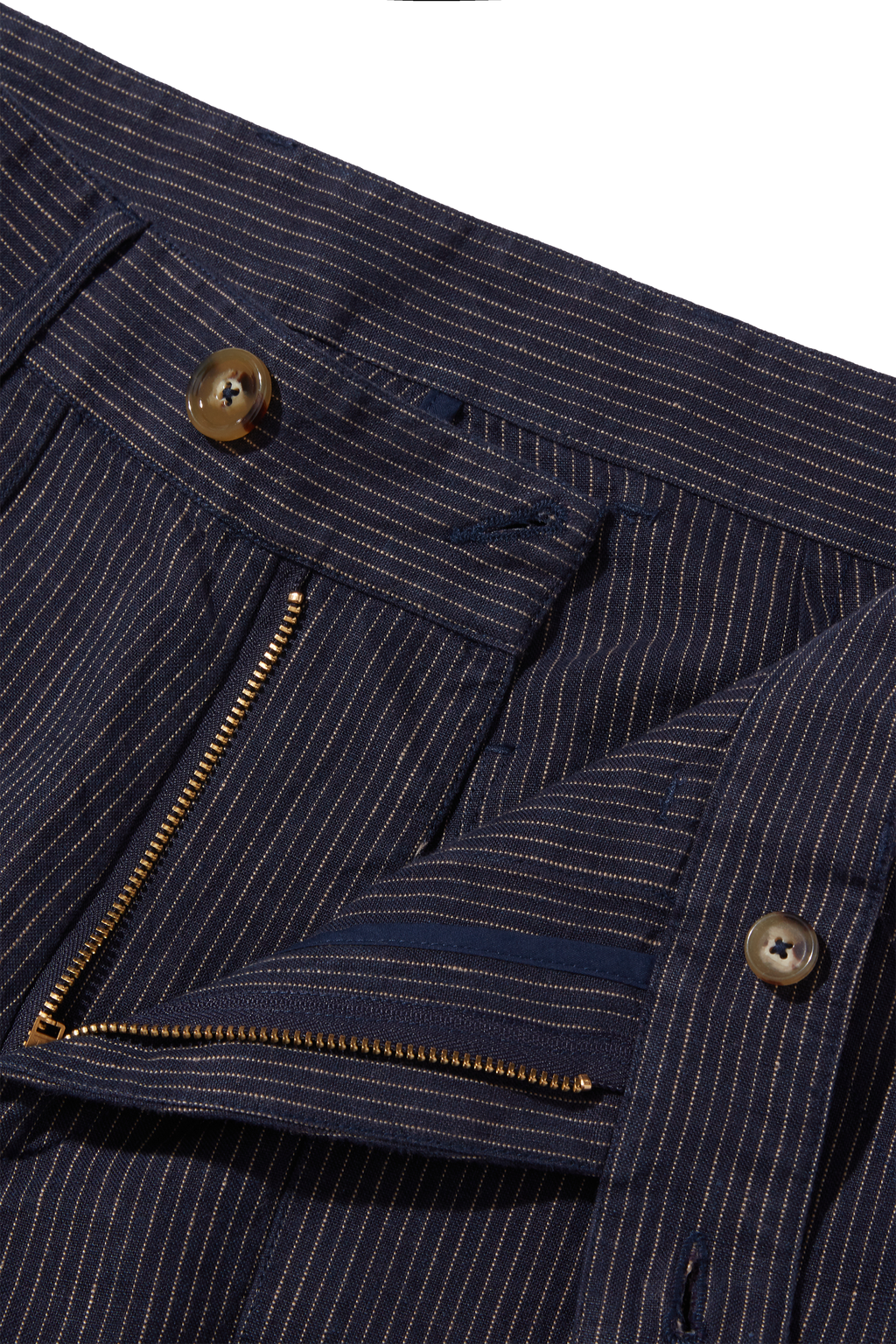 Patch Pocket Trouser Navy Chalk Stripe