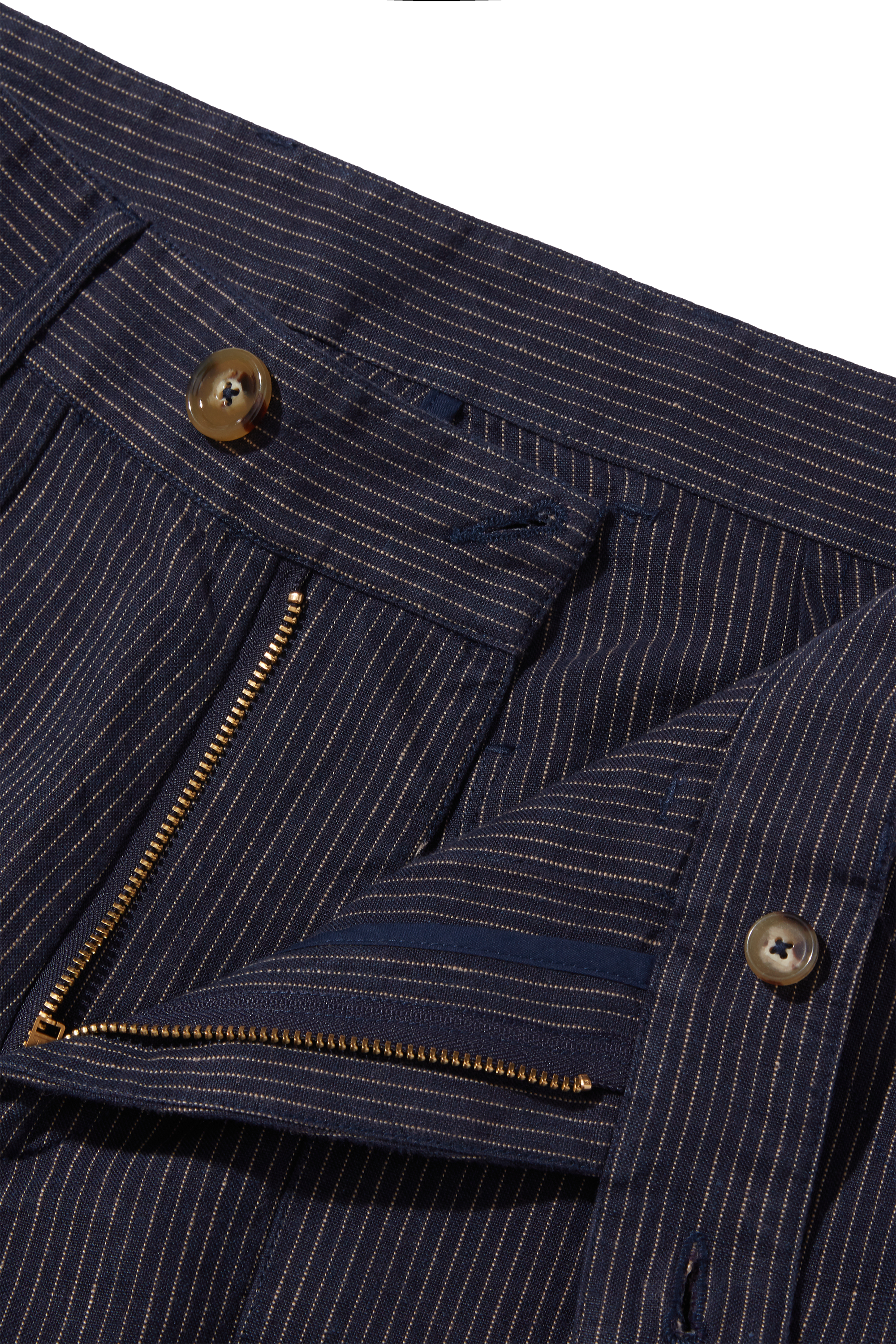 Patch Pocket Trouser Navy Chalk Stripe