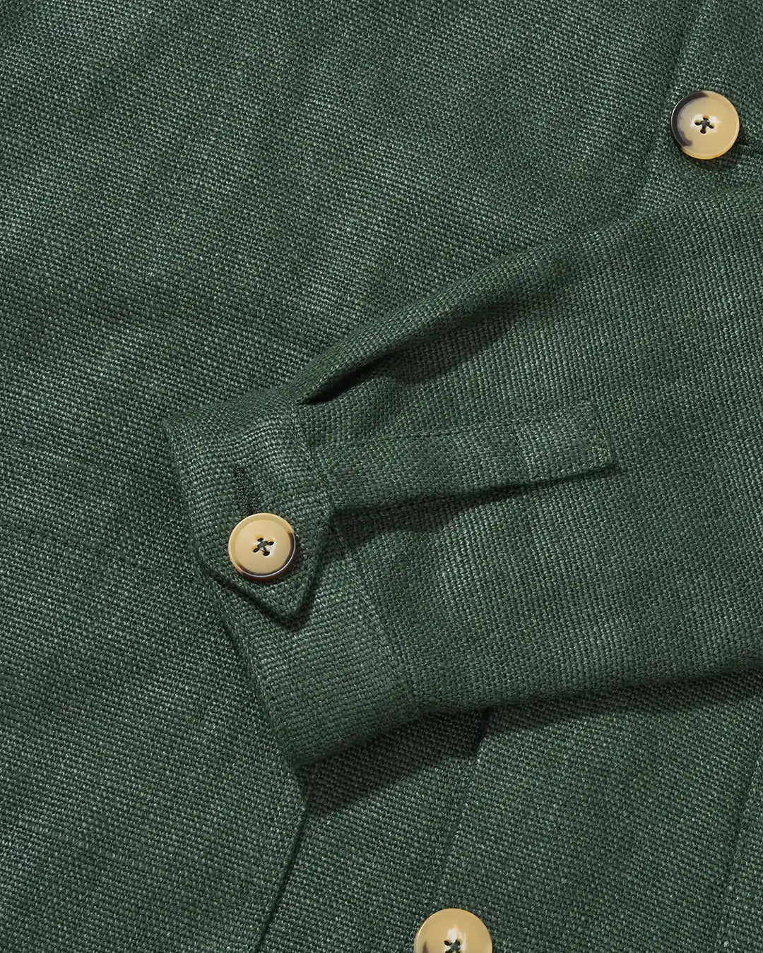 Heavy Linen Railway Jacket Forest Green