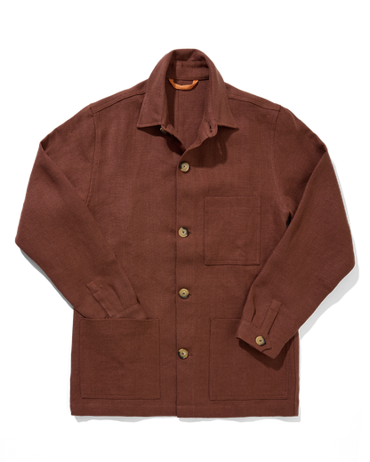 Midweight Linen Railway Jacket Cinnamon