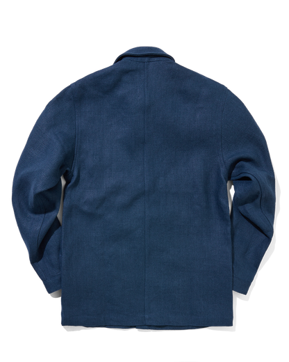 Heavy Linen Railway Jacket French Blue
