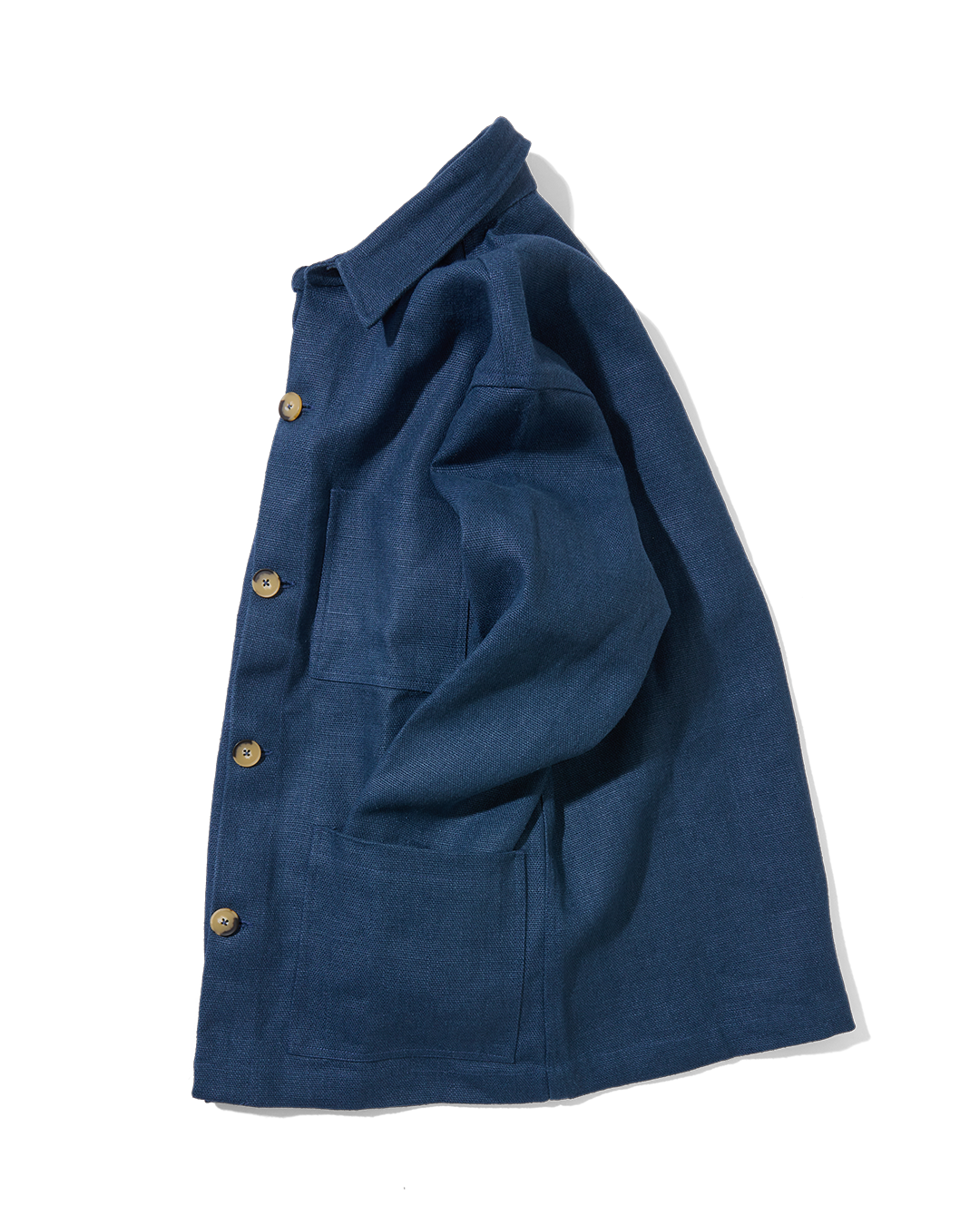 Heavy Linen Railway Jacket French Blue
