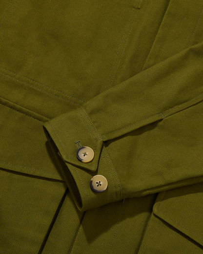 Cotton Canvas Field Jacket Army Green