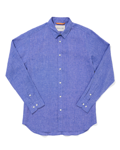Midweight Linen Signature Shirt Chambray Blue