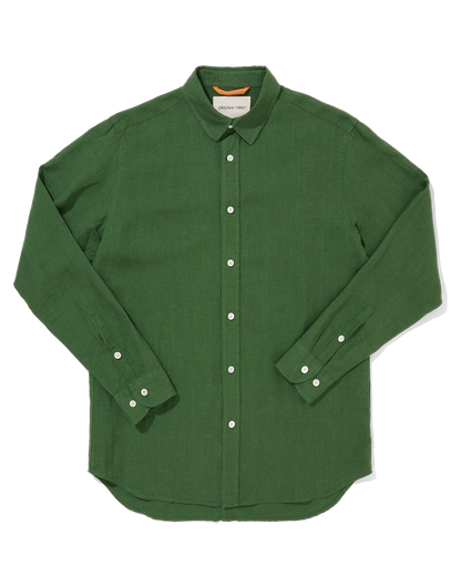 Midweight Linen Signature Shirt Grass Green