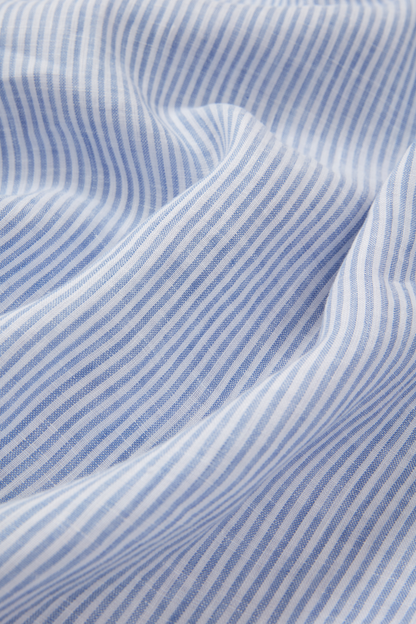 Midweight Linen Signature Shirt Blue Stripe