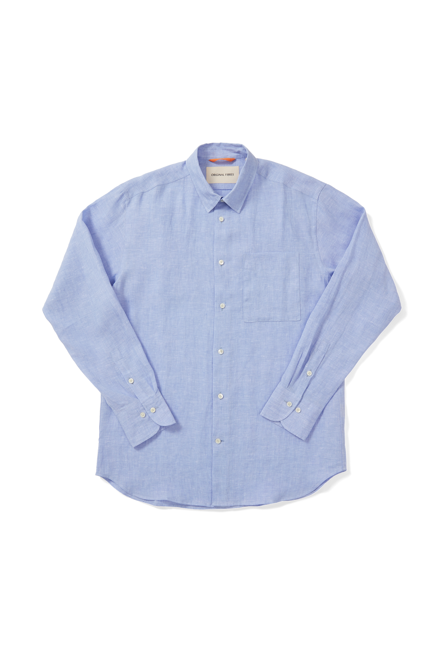 Midweight Linen Signature Shirt Light Blue Yarn-dye