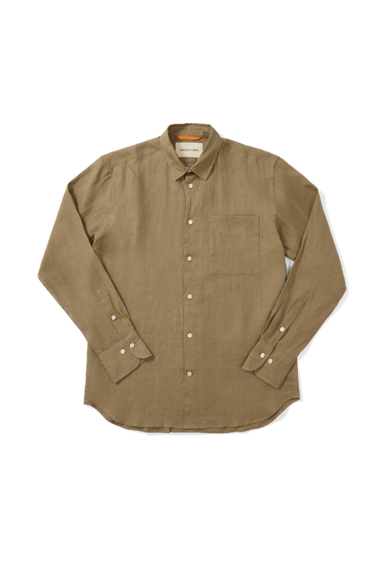 Midweight Linen Signature Shirt Light Khaki