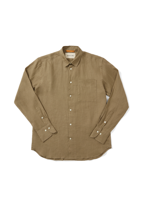 Midweight Linen Signature Shirt Light Khaki