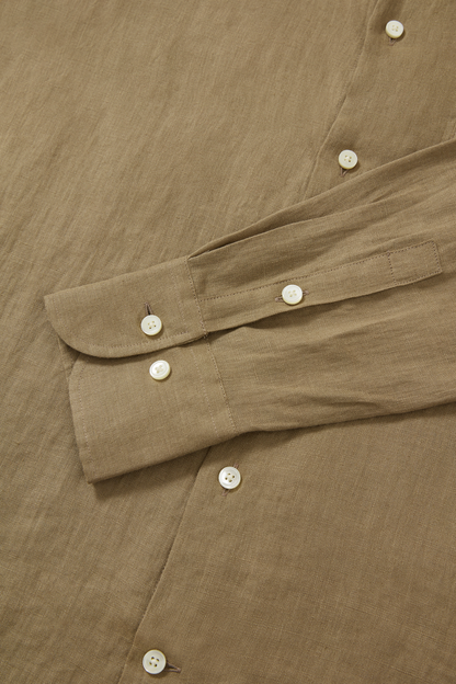 Midweight Linen Signature Shirt Light Khaki