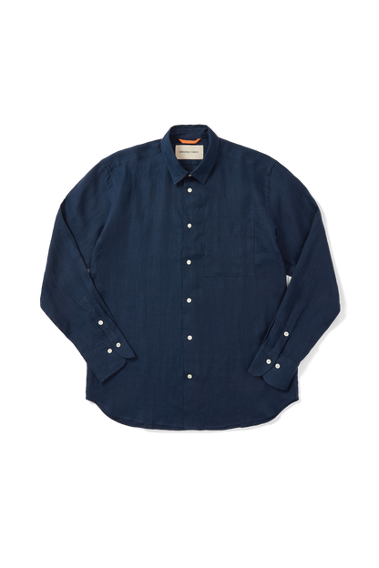 Midweight Linen Signature Shirt Navy