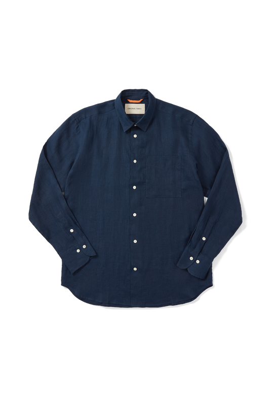 Midweight Linen Signature Shirt Navy