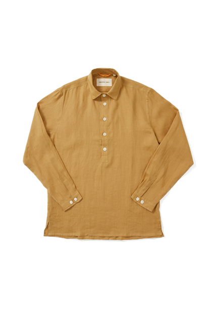 Midweight Linen Long Sleeve Smock Caramel