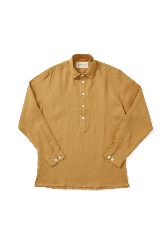 Midweight Linen Long Sleeve Smock Caramel