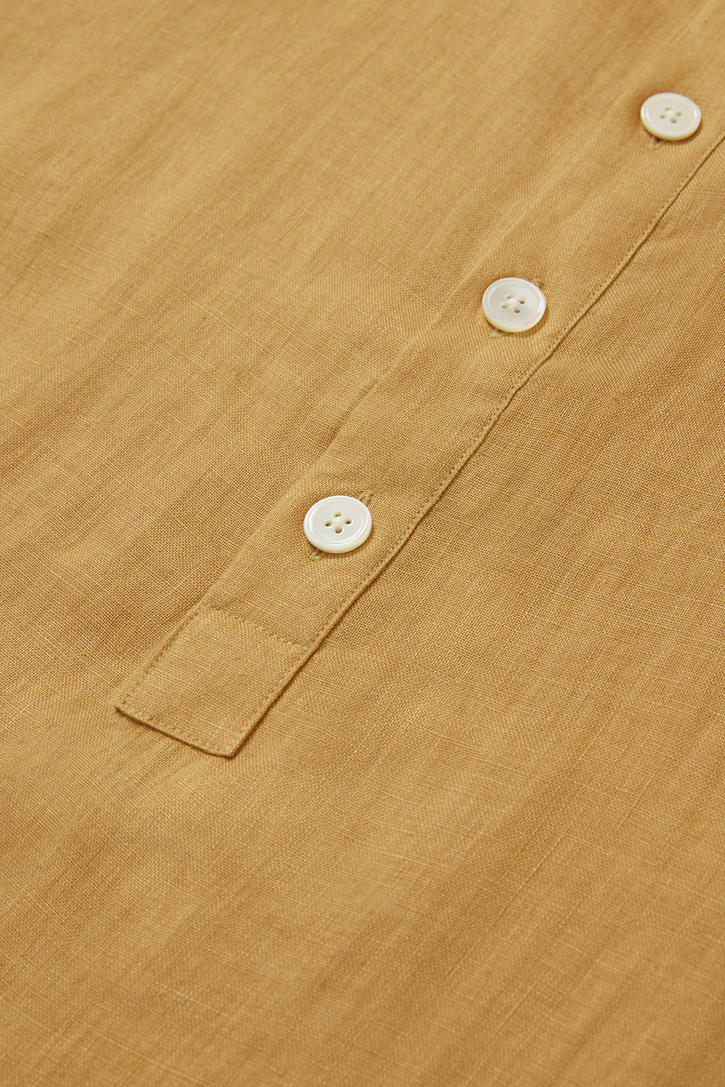 Midweight Linen Long Sleeve Smock Caramel