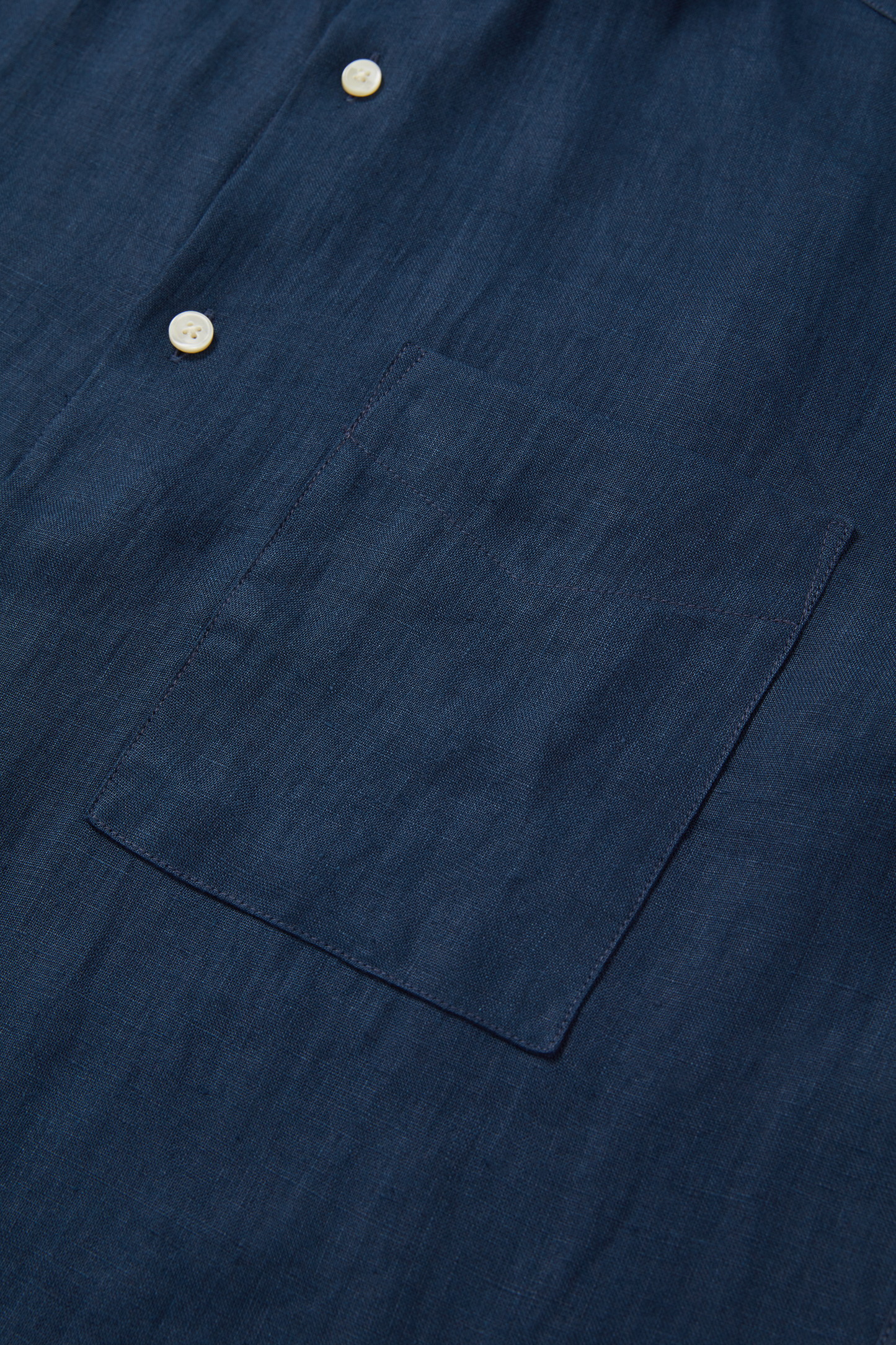 Midweight Linen Grandpa Shirt Navy