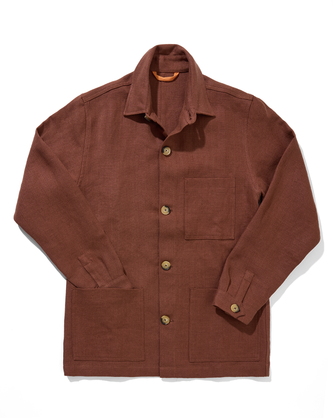 Midweight Linen Railway Jacket Cinnamon
