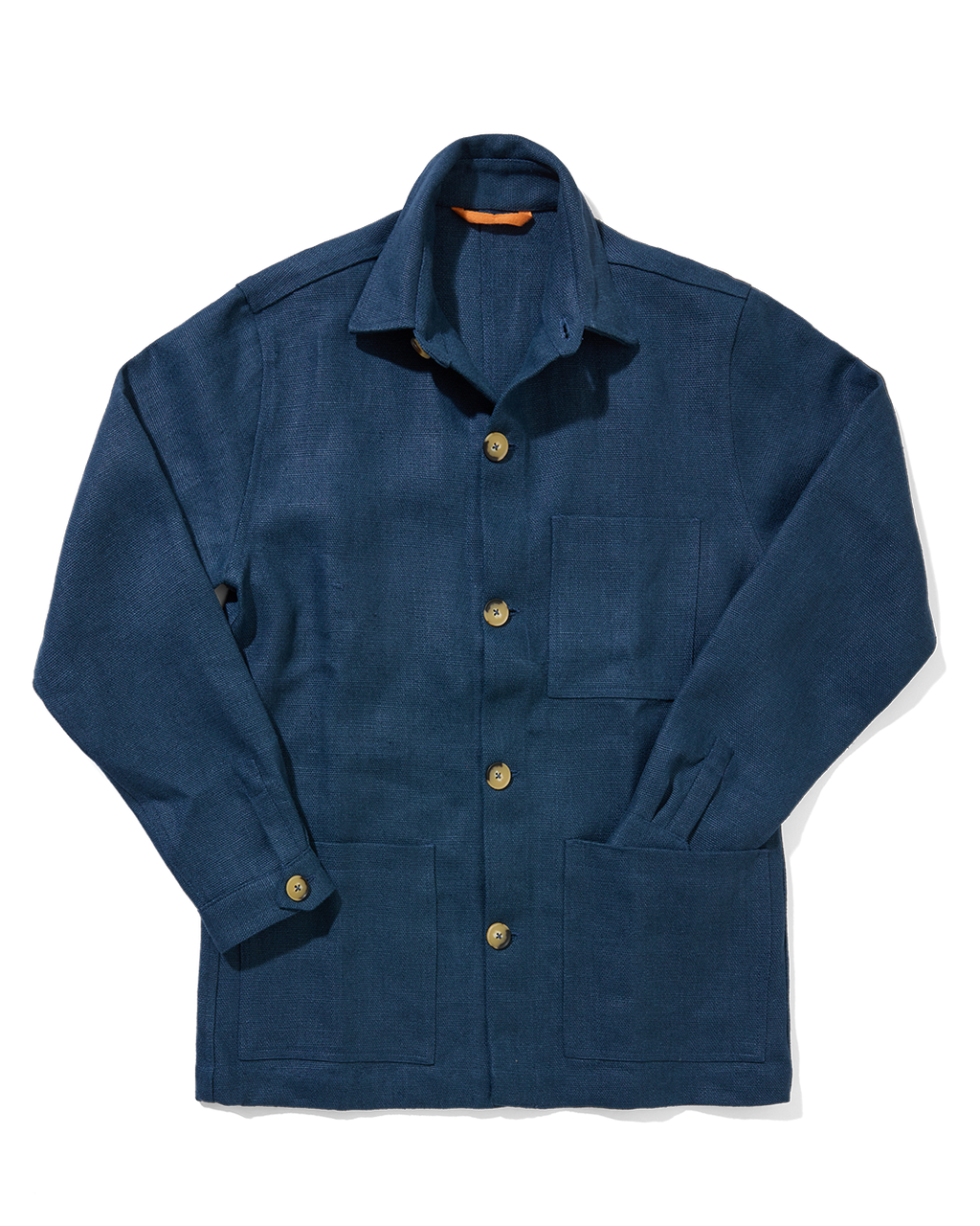 Heavy Linen Railway Jacket French Blue