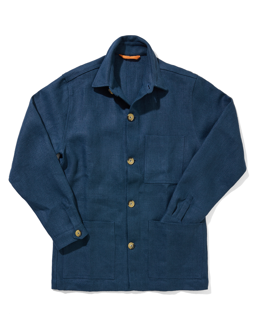 Heavy Linen Railway Jacket French Blue
